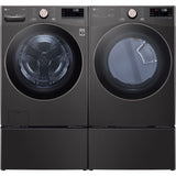 LG - 4.5 CF Front Load Washer (WM4000HBA) & 7.4 CF Gas Dryer (DLGX4001B) - WM4000HBA-G-KIT