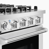 Cosmo - 24 in. Slide-In Freestanding Gas Range with 4 Sealed Burners, Cast Iron Grates, 3.73 cu. ft. Capacity Convection Oven in Stainless Steel | COS-EPGR244
