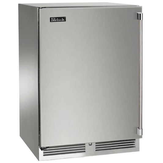 Perlick - 24" Signature Series Outdoor Dual-Zone Refrigerator/Wine Reserve with stainless steel solid door- HP24CO-4