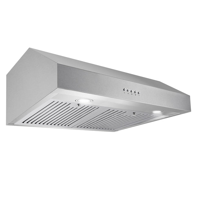 Cosmo - 30 in. Ductless Under Cabinet Range Hood in Stainless Steel with LED Lighting and Permanent Filters & Carbon Filter Kit for Recirculating | UC30-DL