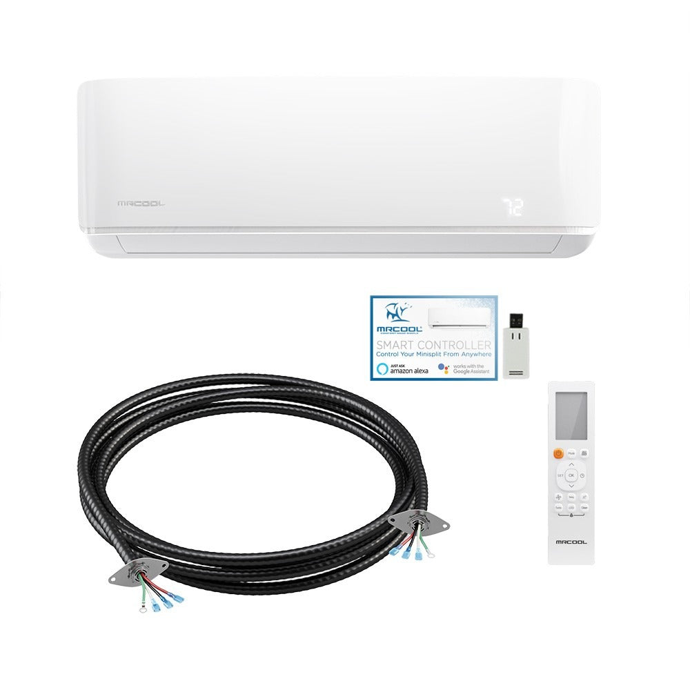 Mr Cool | DIY 4th Generation E Star 12k BTU Ductless Mini-Split Heat Pump Complete System 115V/60Hz | DIY-12-HP-WM-115C25