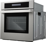 Cosmo - 24 in. 2.5 cu. ft. Single Electric Wall Oven w/8 Functions and True European Convection in Stainless Steel | C106SIX-PT