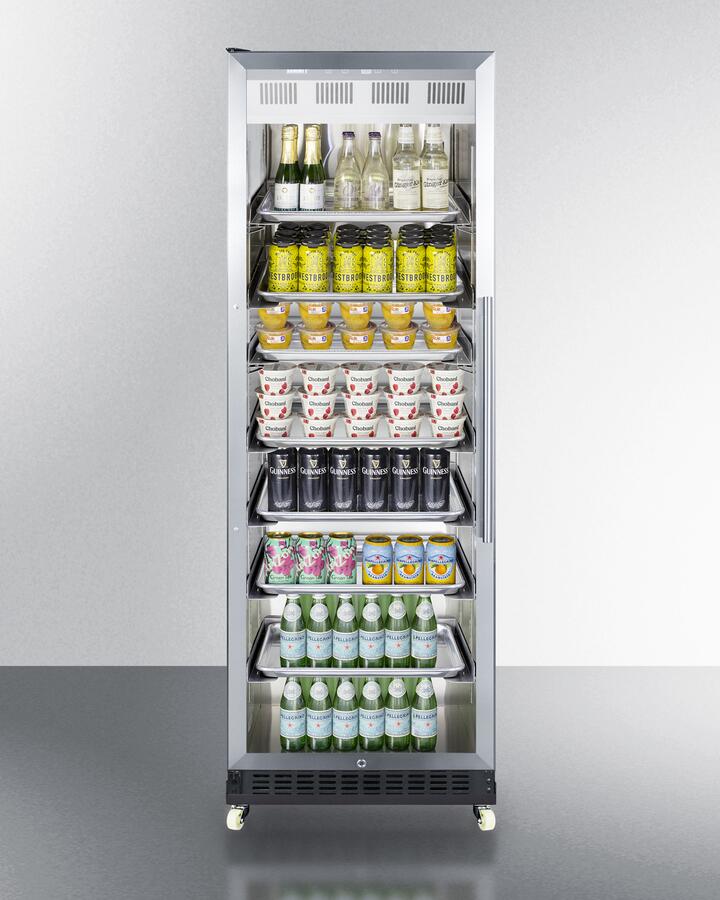 Summit - 24" Wide Mini Reach-In Beverage Center with Dolly | [SCR1401LHRICSS]