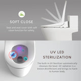 VOVO  STYLEMENT UV-A Sterilization LED White Round Slow-Close Heated Bidet Toilet Seat