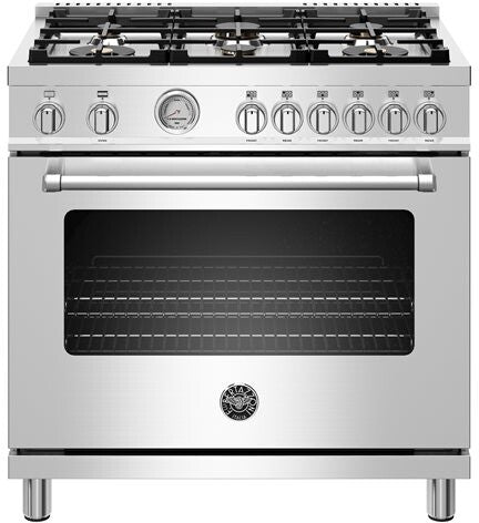 Bertazzoni | 36" Master Series range - Gas oven - 6 brass burners | MAST366GASXT