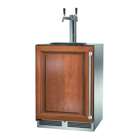Perlick - 24" Signature Series Marine Grade Beer Dispenser - Dual Tap with fully integrated panel-ready solid door,  , with lock - HP24TM-2