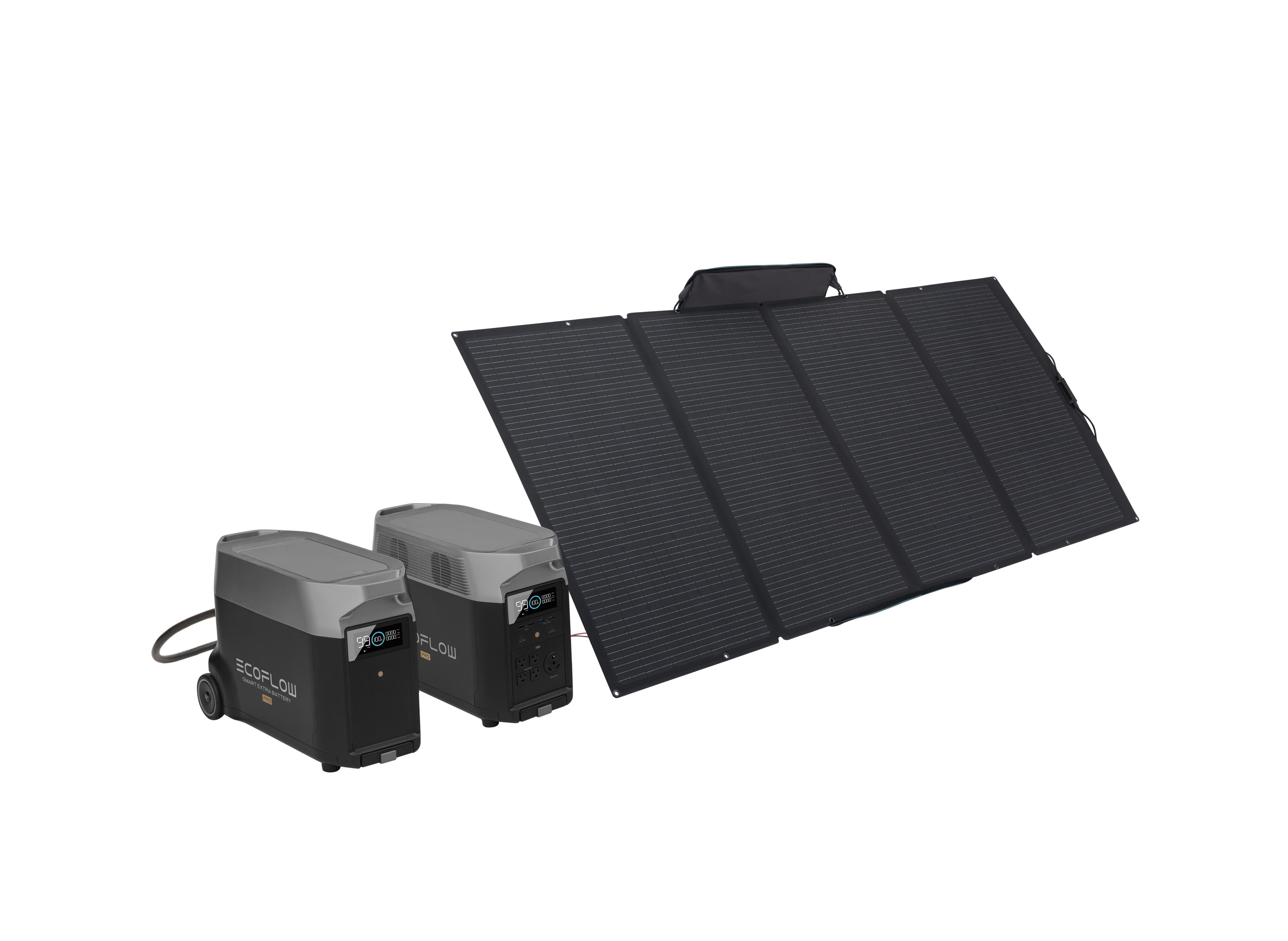EcoFlow DELTA Pro + Smart Extra Battery + 400W Solar Panel (TMR500-MR500EB-MS720-US)