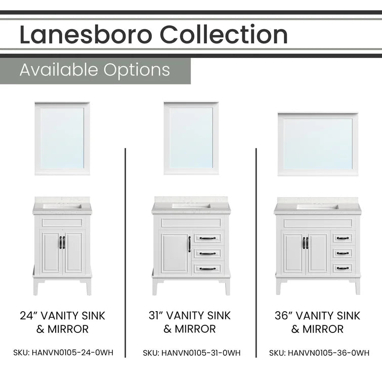 Hanover Bathroom Vanities HANVN0105 24 0WH