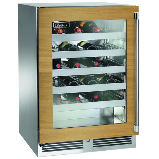 Perlick - Signature Series Shallow Depth 18" Depth Outdoor Wine Reserve with fully integrated panel-ready glass door, with lock - HH24WO