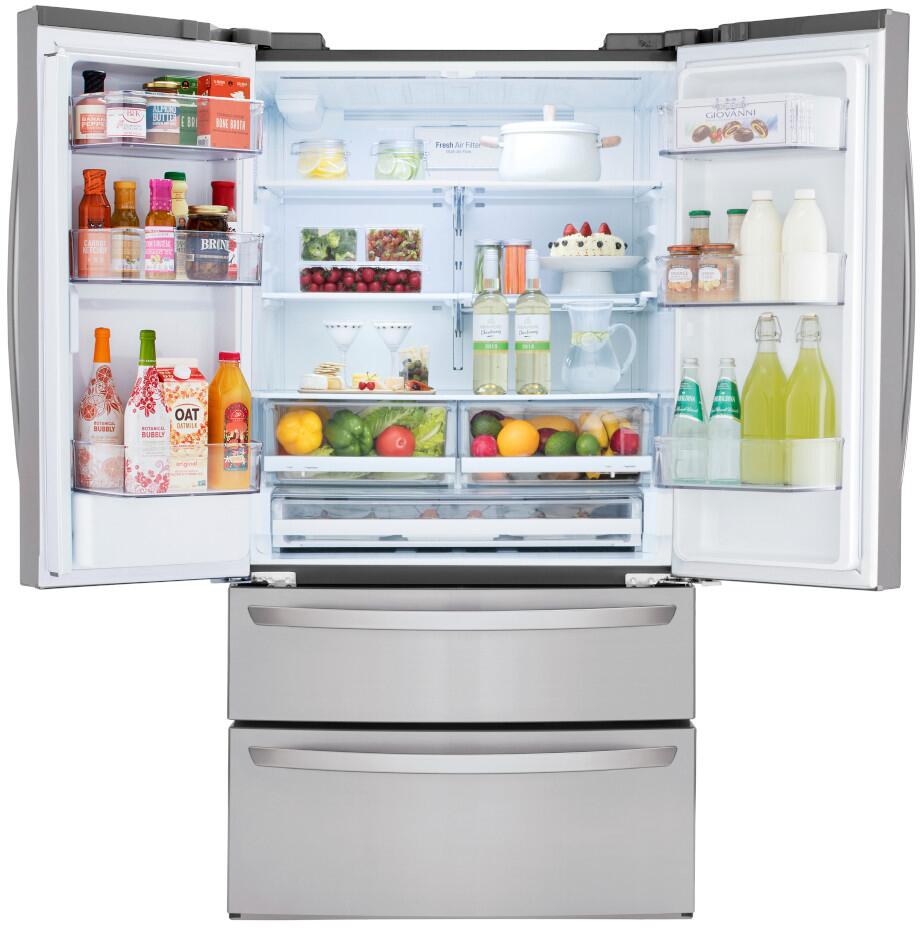 LG - 5.8 CF Gas Single Oven Slide-In Range, EasyClean Plus Self Clean, ThinQ and French Door Refrigerator Bundle