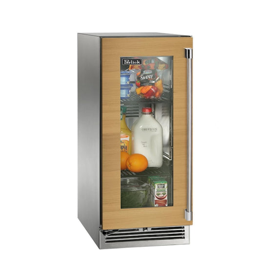 Perlick - 15" Signature Series Marine Grade Refrigerator with fully integrated panel-ready glass door, with lock - HP15RM