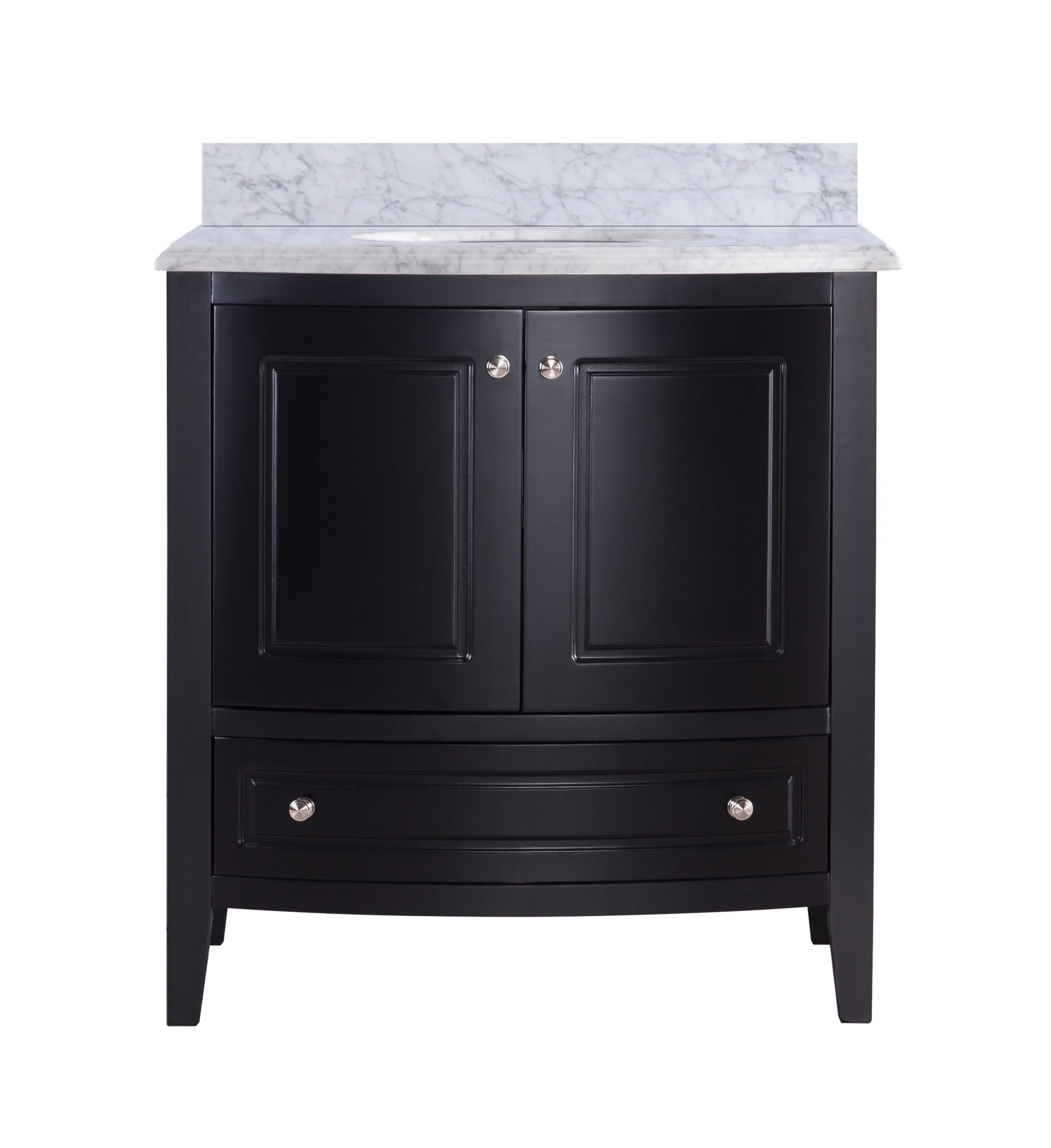 Laviva - Estella 32" Espresso Bathroom Vanity with White Carrara Marble Countertop | 3130709-32E-WC