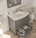 Laviva - Estella 32" Grey Bathroom Vanity with White Carrara Marble Countertop | 3130709-32G-WC