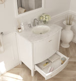 Laviva - Estella 32" White Bathroom Vanity with White Carrara Marble Countertop | 3130709-32W-WC