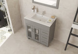 Laviva - Nova 32" Grey Bathroom Vanity with White Ceramic Basin Countertop | 31321529-32G-CB