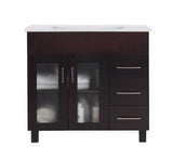 Laviva - Nova 36" Brown Bathroom Vanity with White Ceramic Basin Countertop | 31321529-36B-CB