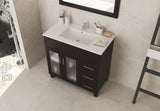 Laviva - Nova 36" Brown Bathroom Vanity with White Ceramic Basin Countertop | 31321529-36B-CB