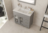 Laviva - Nova 36" Grey Bathroom Vanity with White Ceramic Basin Countertop | 31321529-36G-CB