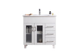 Laviva - Nova 36" White Bathroom Vanity with White Ceramic Basin Countertop | 31321529-36W-CB