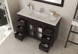 Laviva - Nova 48" Brown Bathroom Vanity with White Ceramic Basin Countertop | 31321529-48B-CB