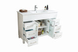 Laviva - Nova 48" White Bathroom Vanity with White Ceramic Basin Countertop | 31321529-48W-CB