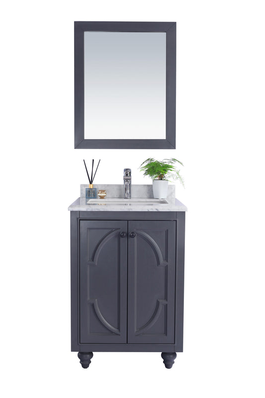 Laviva - Odyssey 24" Maple Grey Bathroom Vanity with White Carrara Marble Countertop | 313613-24G-WC