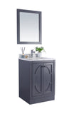 Laviva - Odyssey 24" Maple Grey Bathroom Vanity with White Stripes Marble Countertop | 313613-24G-WS