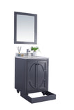 Laviva - Odyssey 24" Maple Grey Bathroom Vanity with White Stripes Marble Countertop | 313613-24G-WS