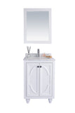 Laviva - Odyssey 24" White Bathroom Vanity with White Carrara Marble Countertop | 313613-24W-WC