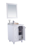 Laviva - Odyssey 24" White Bathroom Vanity with White Carrara Marble Countertop | 313613-24W-WC