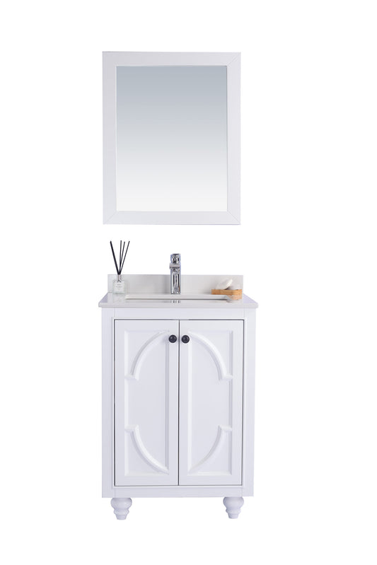 Laviva - Odyssey 24" White Bathroom Vanity with White Quartz Countertop | 313613-24W-WQ