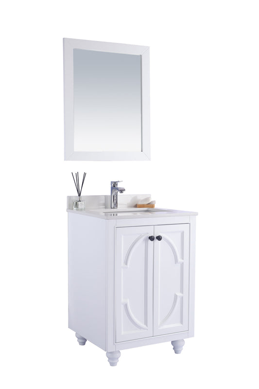 Laviva - Odyssey 24" White Bathroom Vanity with White Quartz Countertop | 313613-24W-WQ