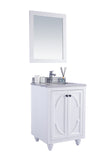 Laviva - Odyssey 24" White Bathroom Vanity with White Stripes Marble Countertop | 313613-24W-WS