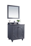 Laviva - Odyssey 30" Maple Grey Bathroom Vanity with Black Wood Marble Countertop | 313613-30G-BW