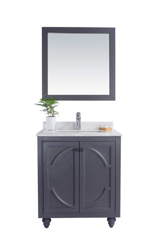 Laviva - Odyssey 30" Maple Grey Bathroom Vanity with White Carrara Marble Countertop | 313613-30G-WC