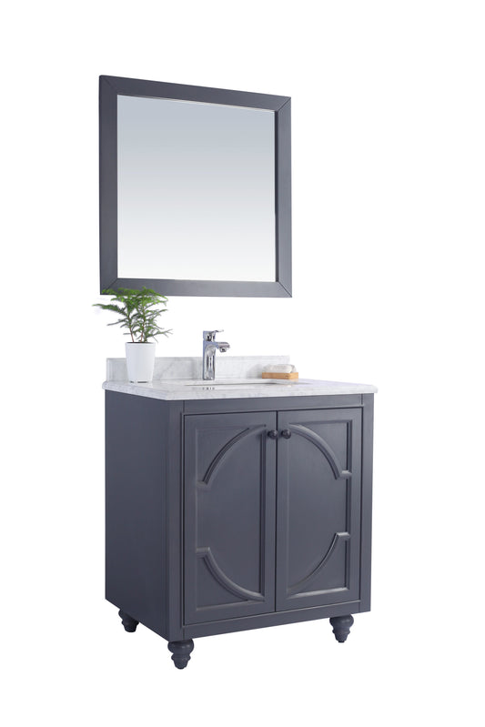 Laviva - Odyssey 30" Maple Grey Bathroom Vanity with White Carrara Marble Countertop | 313613-30G-WC