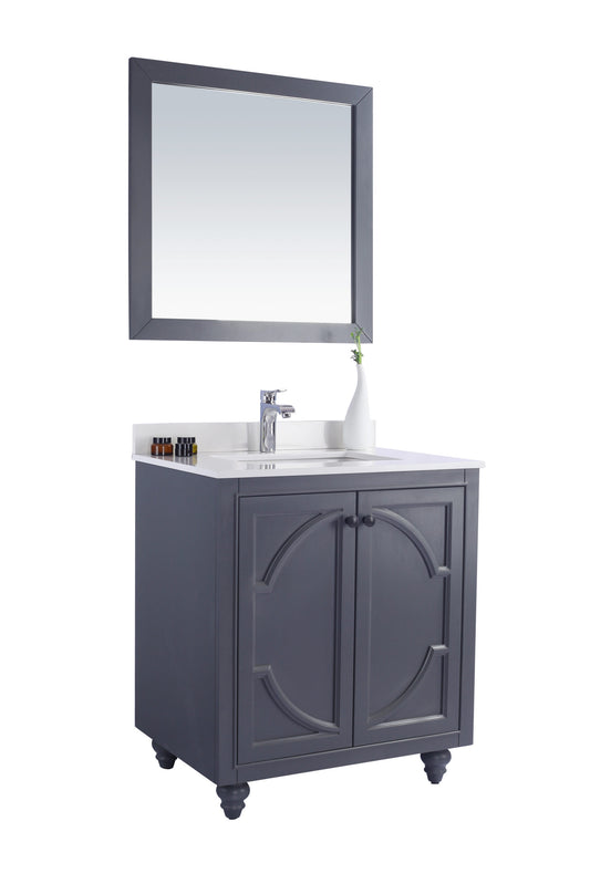 Laviva - Odyssey 30" Maple Grey Bathroom Vanity with White Quartz Countertop | 313613-30G-WQ