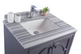 Laviva - Odyssey 30" Maple Grey Bathroom Vanity with White Stripes Marble Countertop | 313613-30G-WS