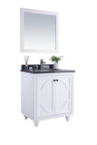 Laviva - Odyssey 30" White Bathroom Vanity with Black Wood Marble Countertop | 313613-30W-BW