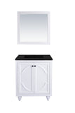 Laviva - Odyssey 30" White Bathroom Vanity with Matte Black VIVA Stone Solid Surface Countertop | 313613-30W-MB