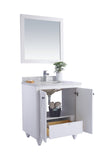 Laviva - Odyssey 30" White Bathroom Vanity with Matte Black VIVA Stone Solid Surface Countertop | 313613-30W-MB