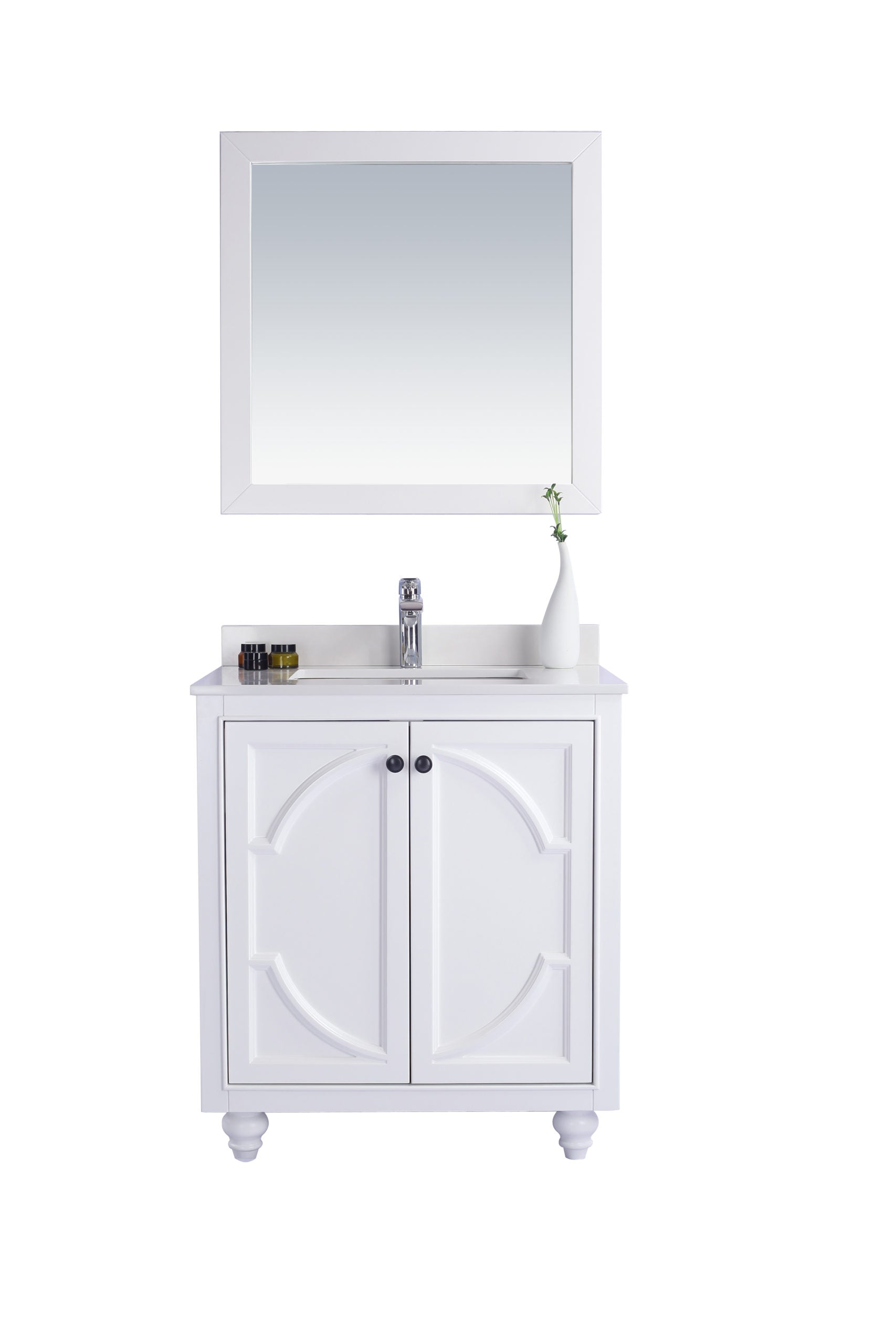 Laviva - Odyssey 30" White Bathroom Vanity with White Quartz Countertop | 313613-30W-WQ