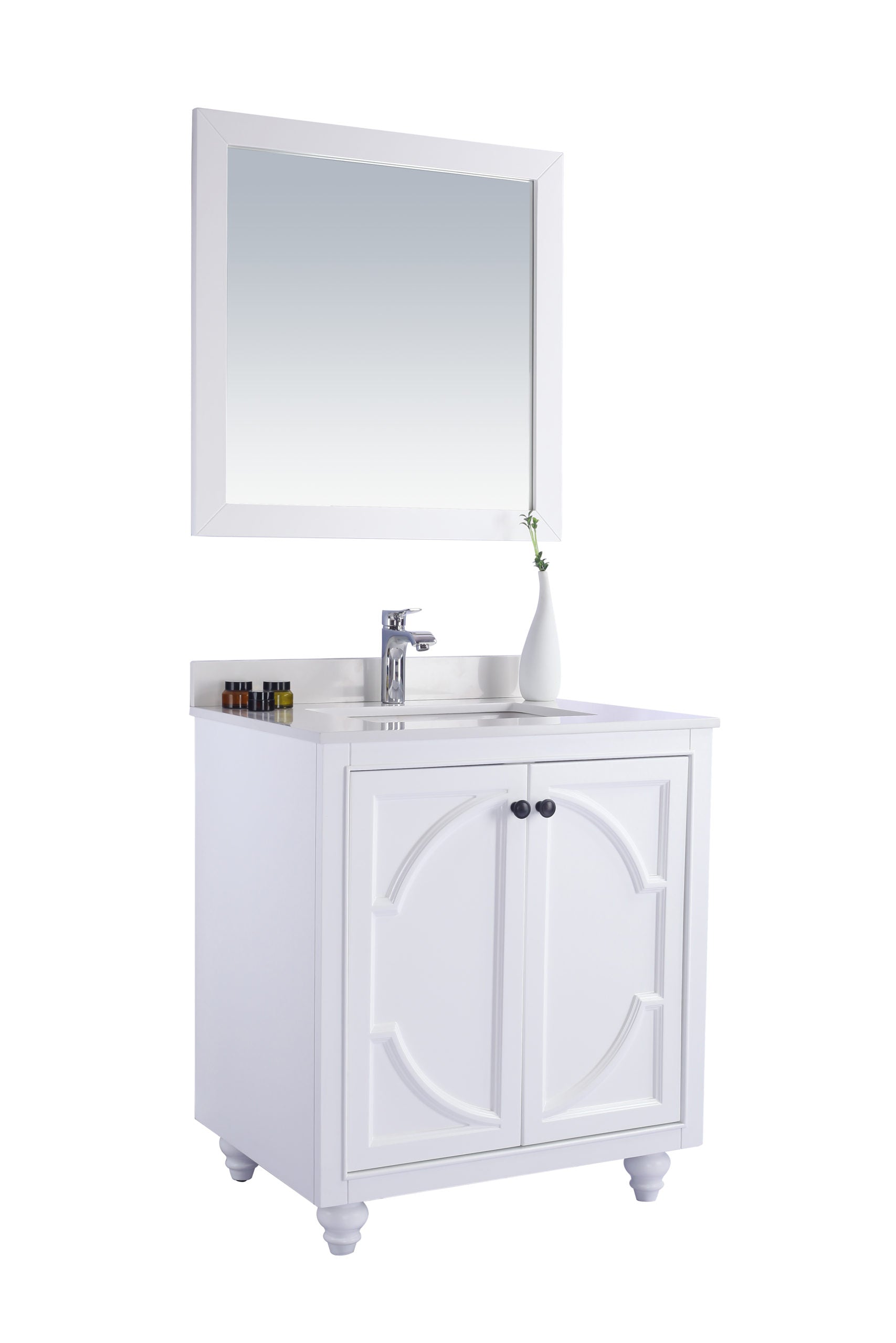 Laviva - Odyssey 30" White Bathroom Vanity with White Quartz Countertop | 313613-30W-WQ