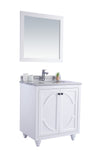 Laviva - Odyssey 30" White Bathroom Vanity with White Stripes Marble Countertop | 313613-30W-WS