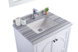 Laviva - Odyssey 30" White Bathroom Vanity with White Stripes Marble Countertop | 313613-30W-WS