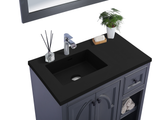 Laviva - Odyssey 36" Maple Grey Bathroom Vanity with Matte Black VIVA Stone Solid Surface Countertop | 313613-36G-MB