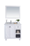 Laviva - Odyssey 36" White Bathroom Vanity with White Carrara Marble Countertop | 313613-36W-WC