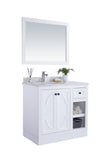 Laviva - Odyssey 36" White Bathroom Vanity with White Carrara Marble Countertop | 313613-36W-WC