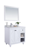 Laviva - Odyssey 36" White Bathroom Vanity with White Carrara Marble Countertop | 313613-36W-WC