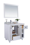 Laviva - Odyssey 36" White Bathroom Vanity with White Carrara Marble Countertop | 313613-36W-WC